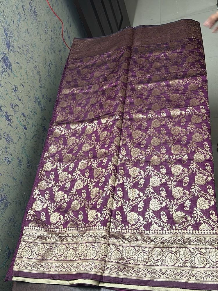Elegant Purple Banarasi Silk Saree