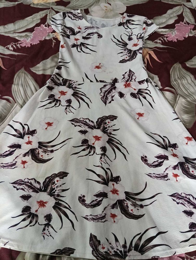 elegant floral fit and flare dress