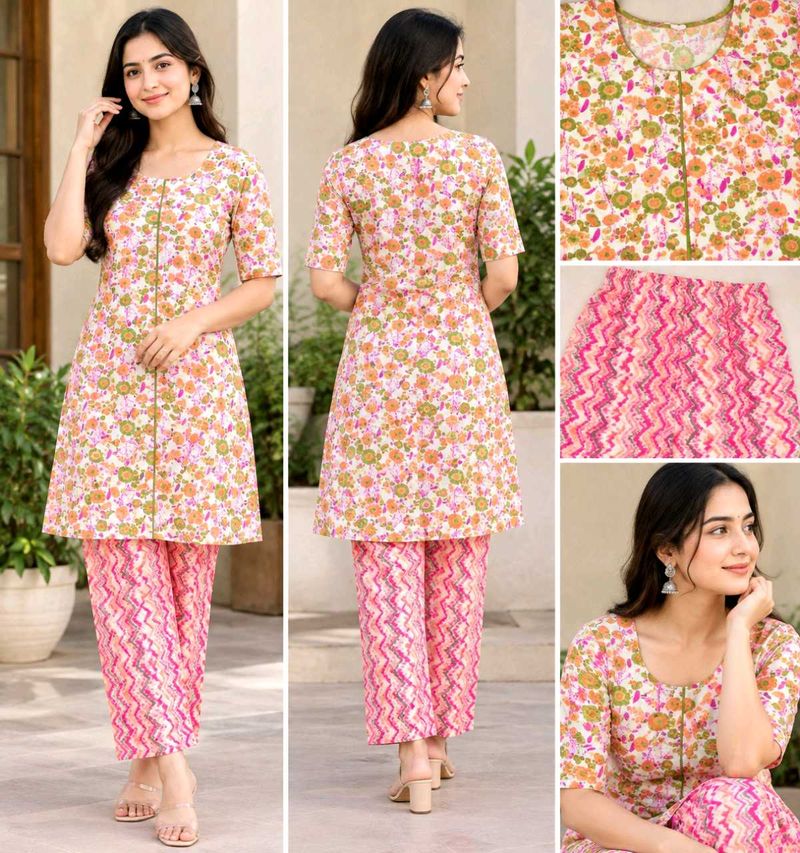 Floral Print Kurta with Pants Set