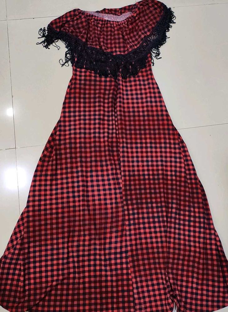 Chic Off-Shoulder Gingham Dress