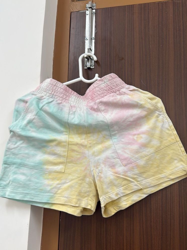 Tie-Dye Cotton Shorts