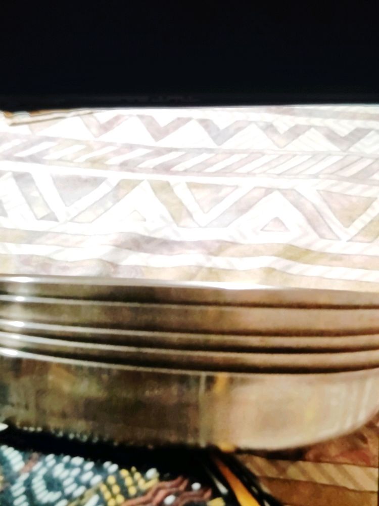 Patterned Silver Bowl Set