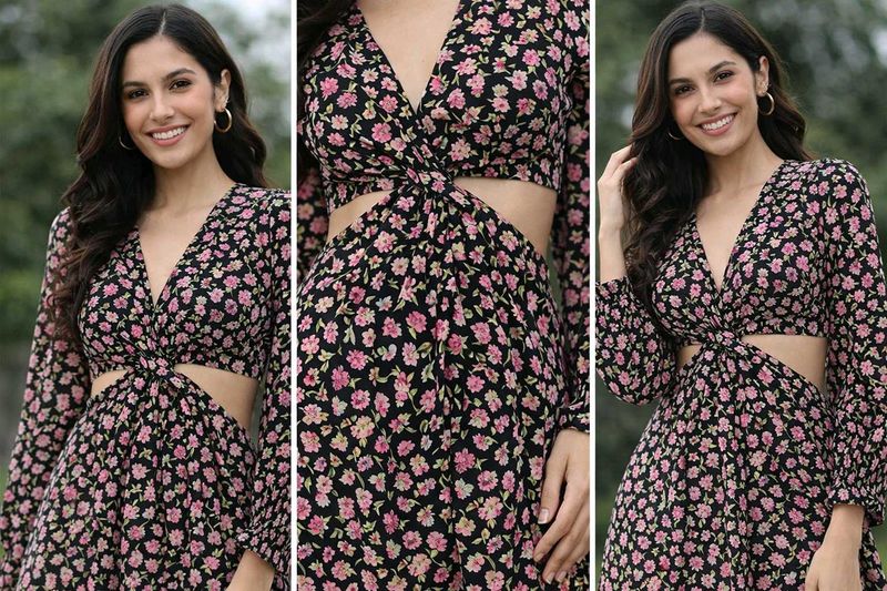 Chic Floral Cutout Maxi Dress