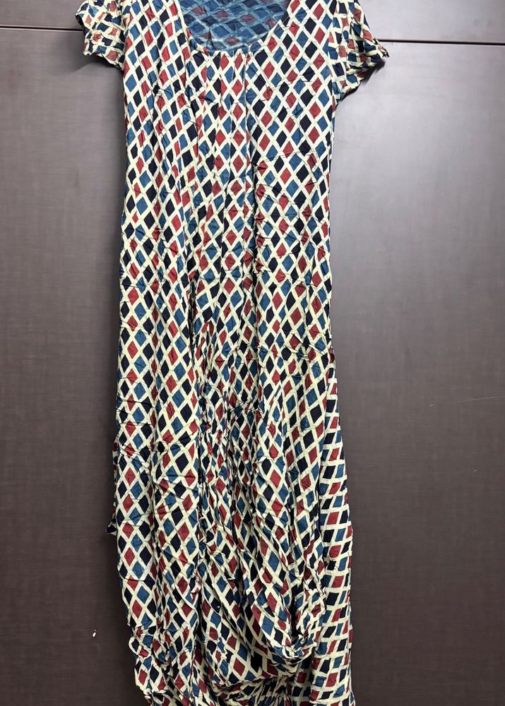 Bohemian Diamond Print Ethnic Gown