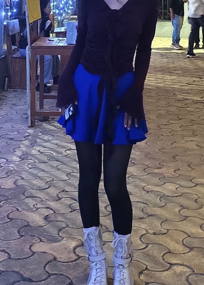 Blue Skater Skirt