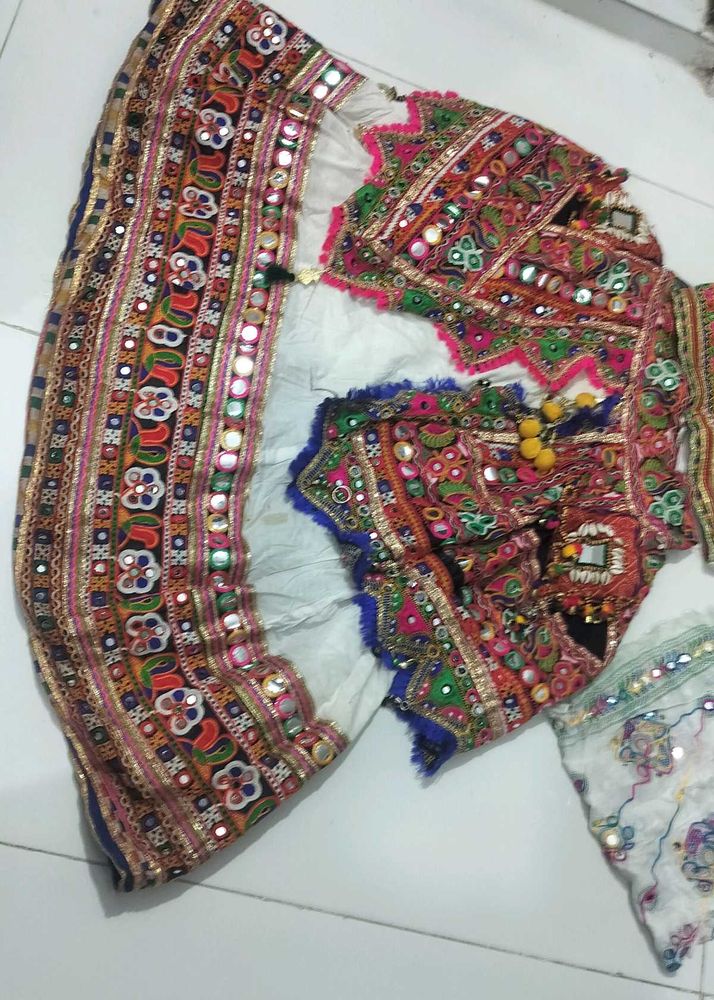 garba dress white Lehenga Choli Set