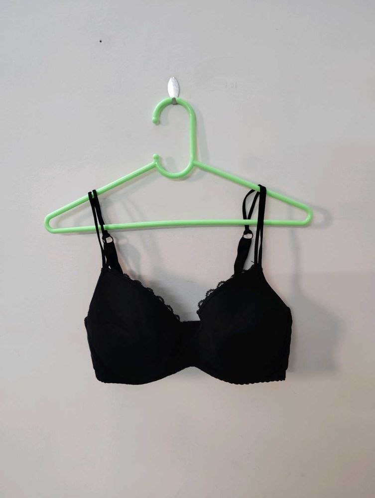 Classic Black Lace Trim Bra