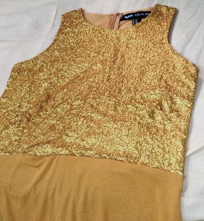 GAS Gold Sequin Tank Top