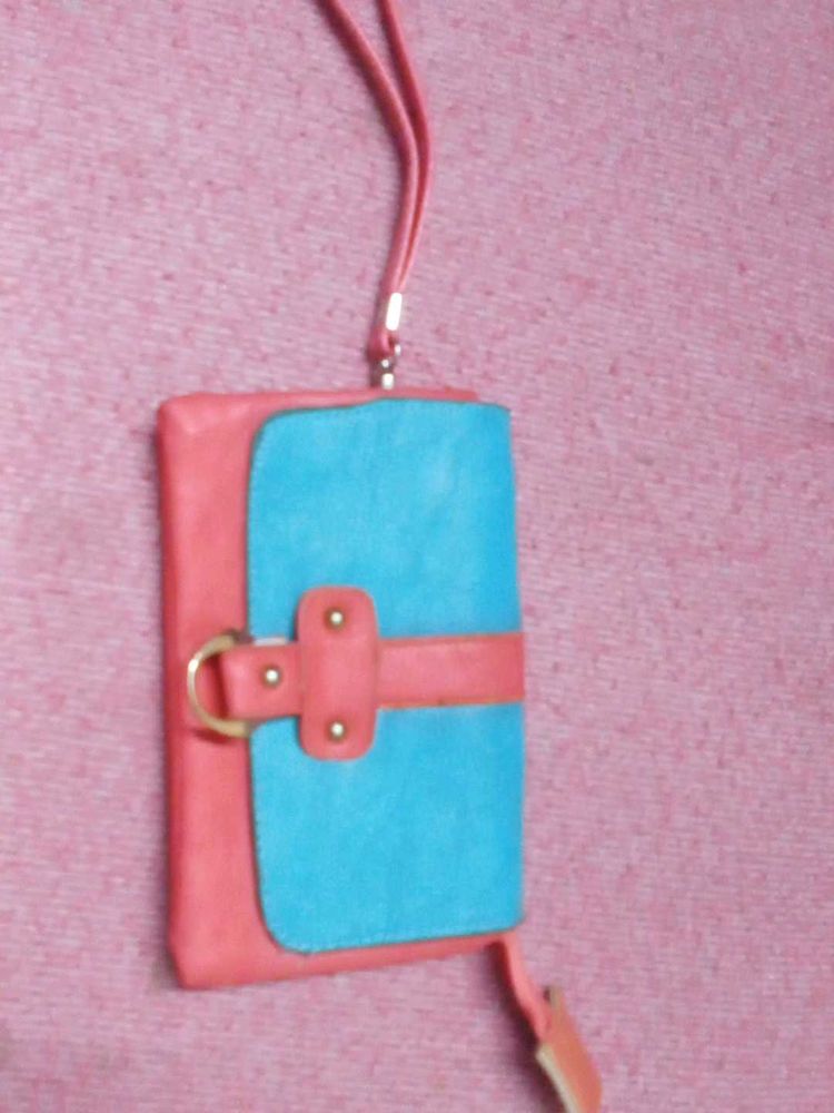 Pink &amp; Teal Wristlet Wallet
