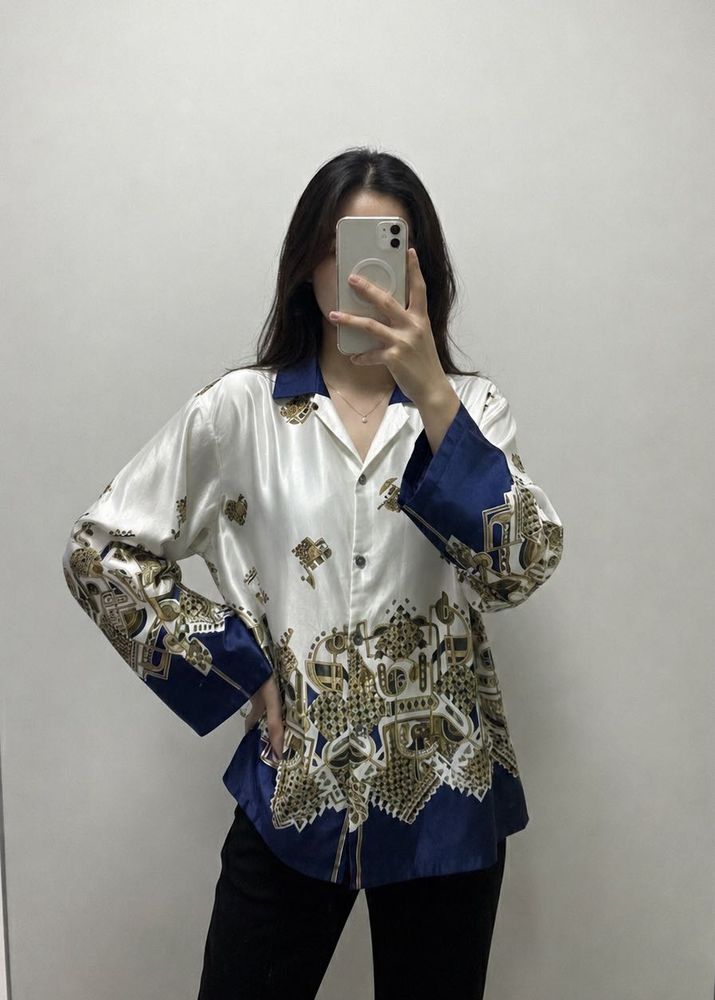 Elegant Printed Satin Shirt
