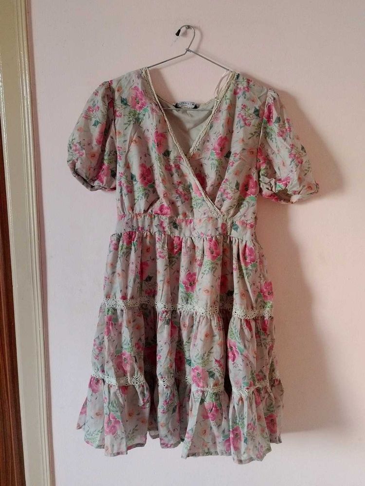 Floral Tiered Mini Dress