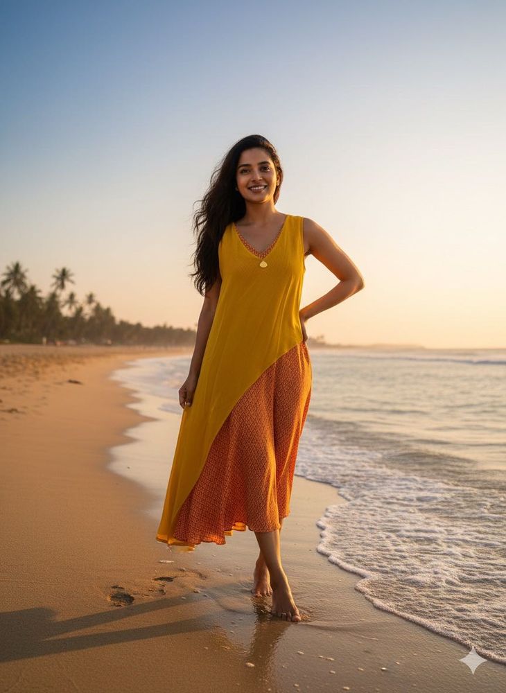 Beach wear GlobalDesi Stylish Asymmetric Dress