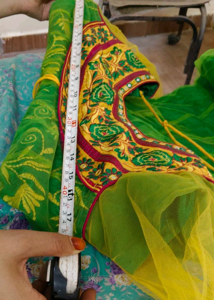 Vibrant Embroidered frock chudidar Set