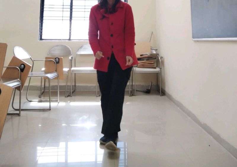 Red Button-Down Coat