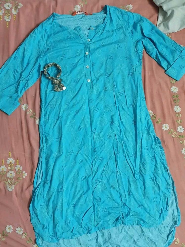Beautiful Blue Printed Kurta