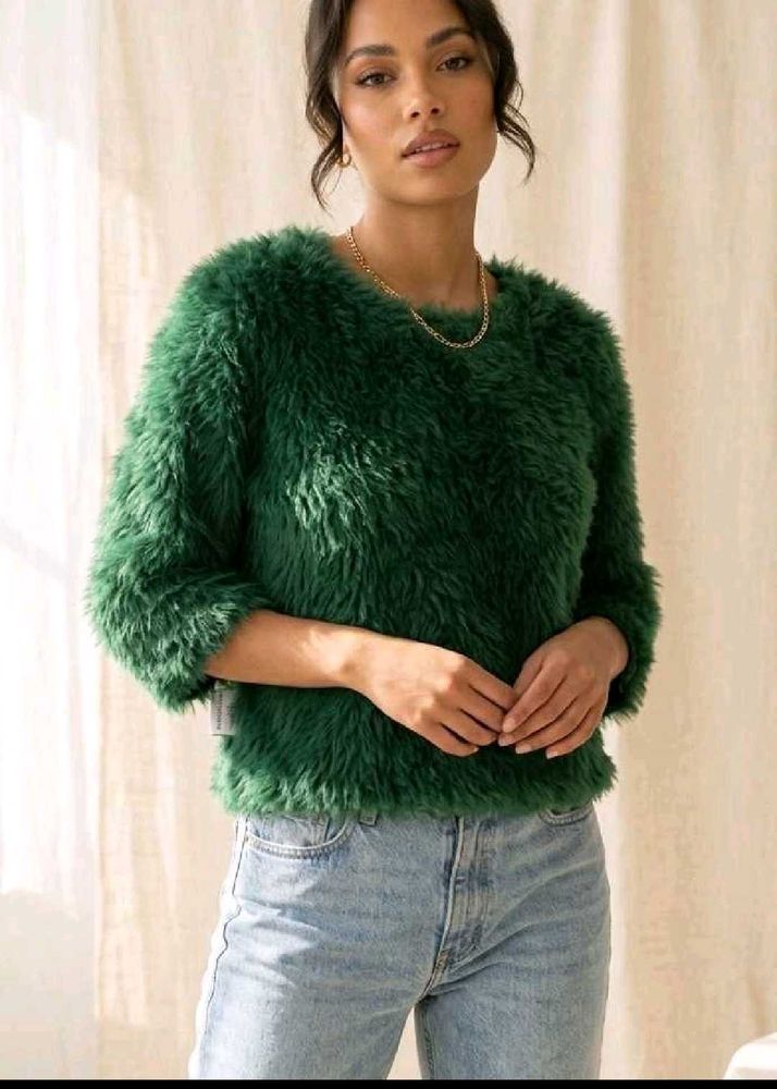 24. Emerald Green Faux Fur Sweater