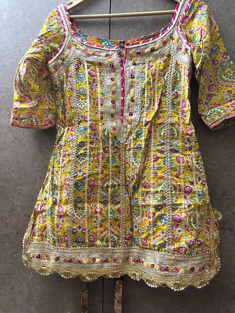 Vibrant Yellow sharara Set