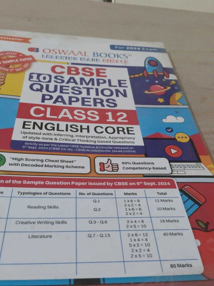 Oswaal CBSE Class 12 English Core Sample Papers