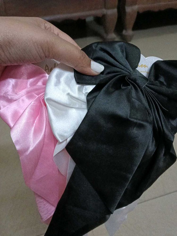 Satin Bow Hair Clip set of 3