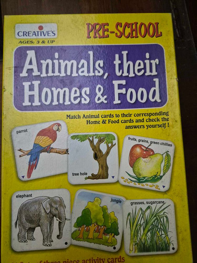Preschool Animals, Homes &amp; Food Matching Game