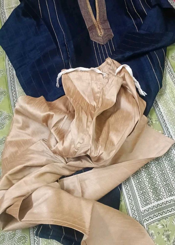 Elegant Navy Blue Kurta Set