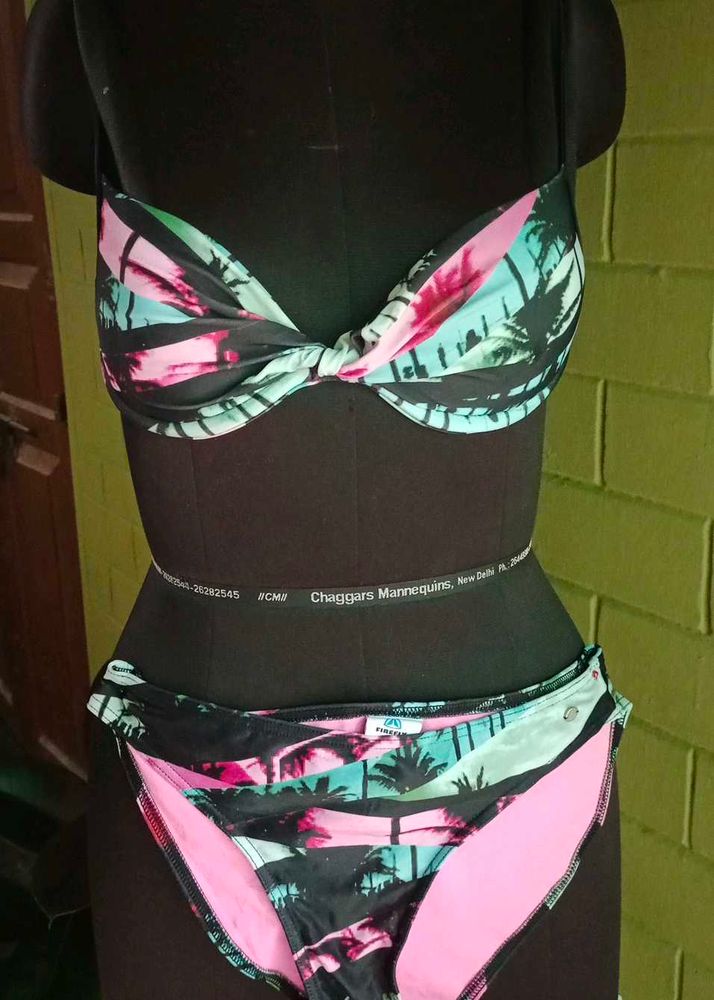Import Tropical Print Bikini Set