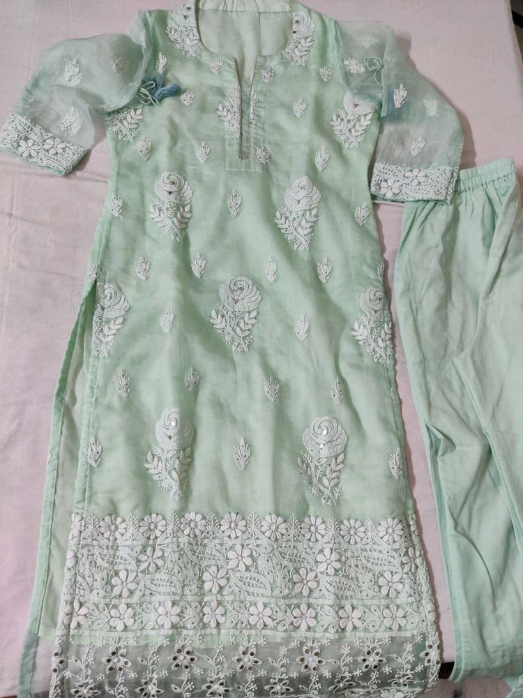 Mint Green Chikankari Suit Set