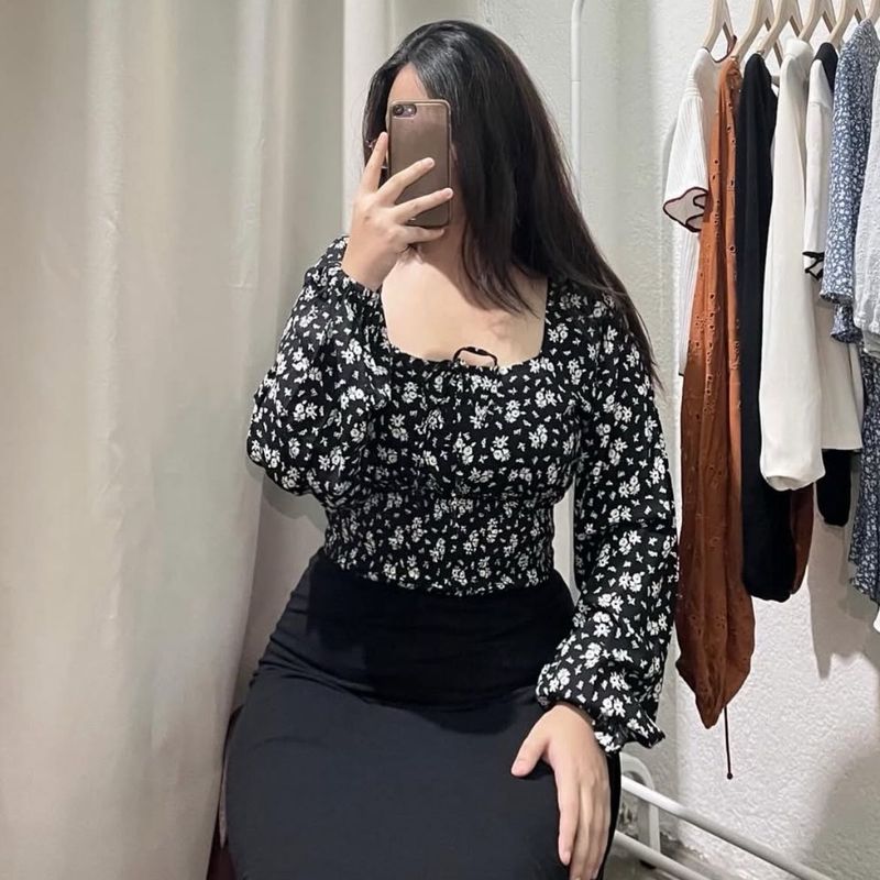 black floral printed top