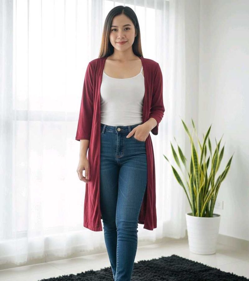Maroon Duster shrug