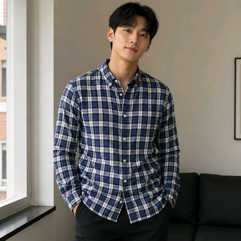 Uniqlo blue flannel shirts