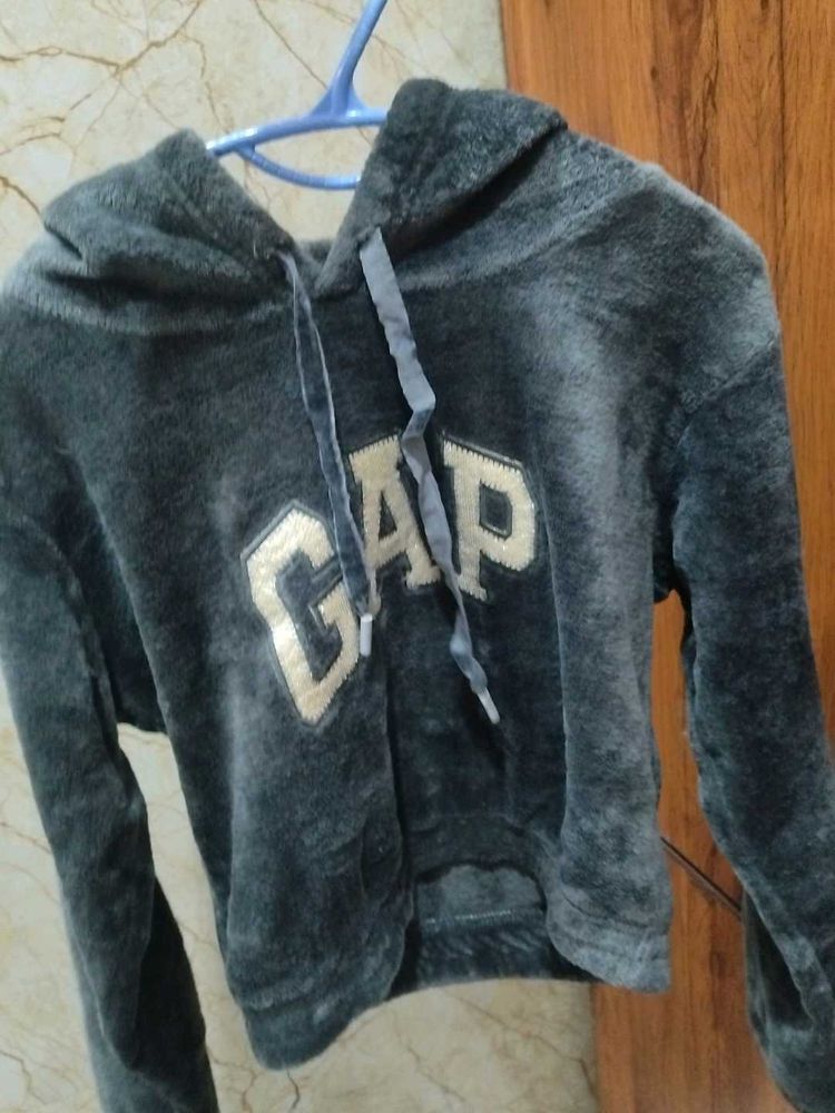 GAP Velour Cropped Hoodie