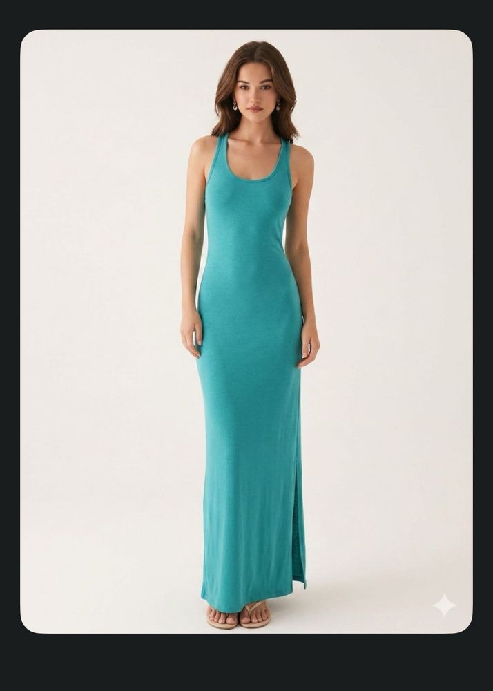 Comfortable Teal Maxi Dress