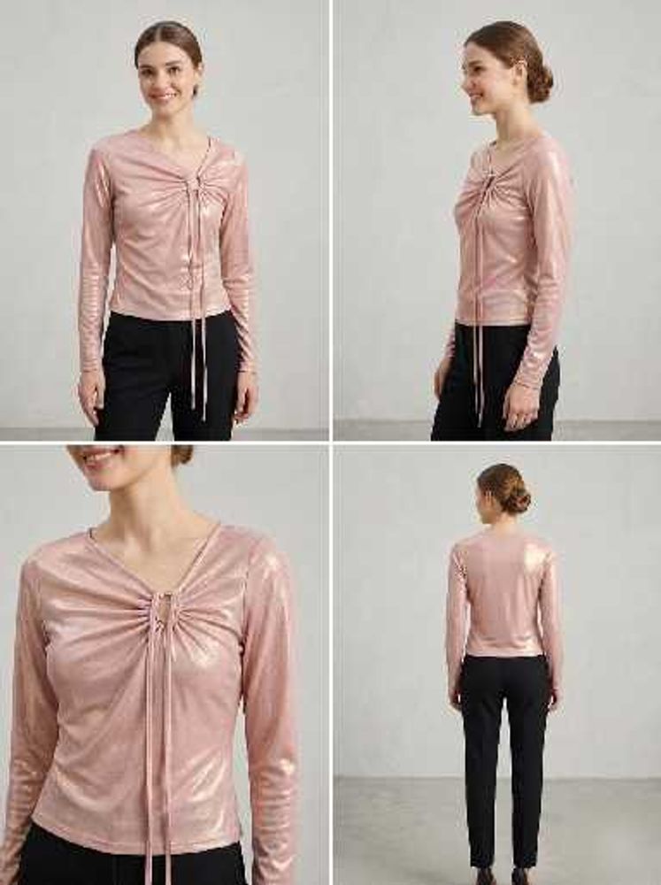 Sparkly Pink Long Sleeve Top