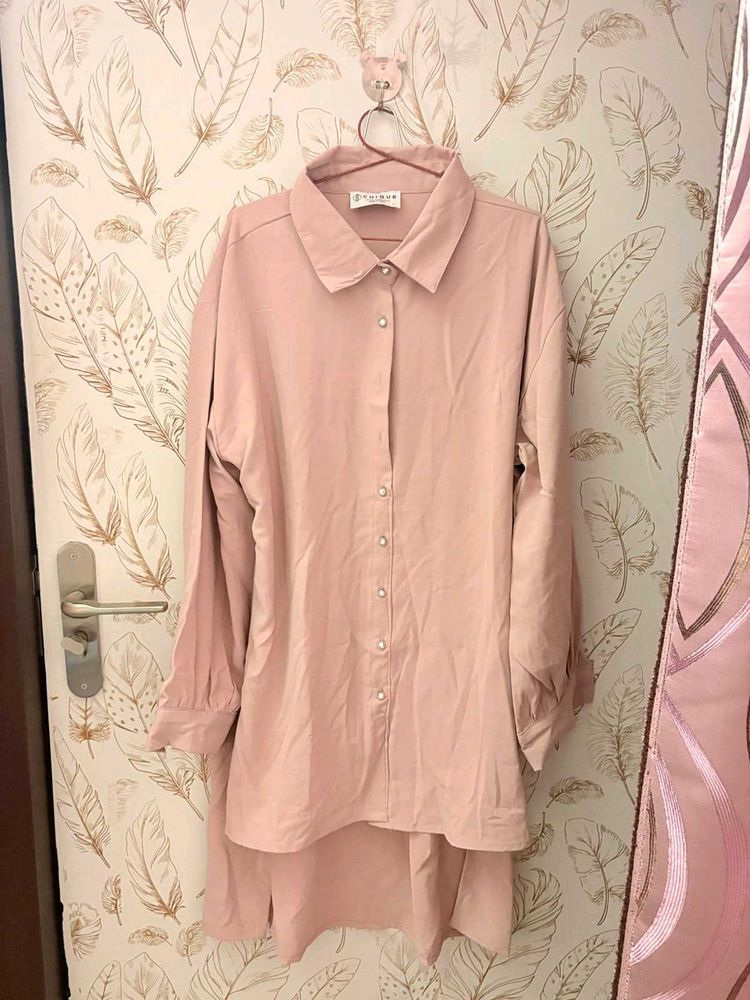 Stylish dusty Pink oversize shirt