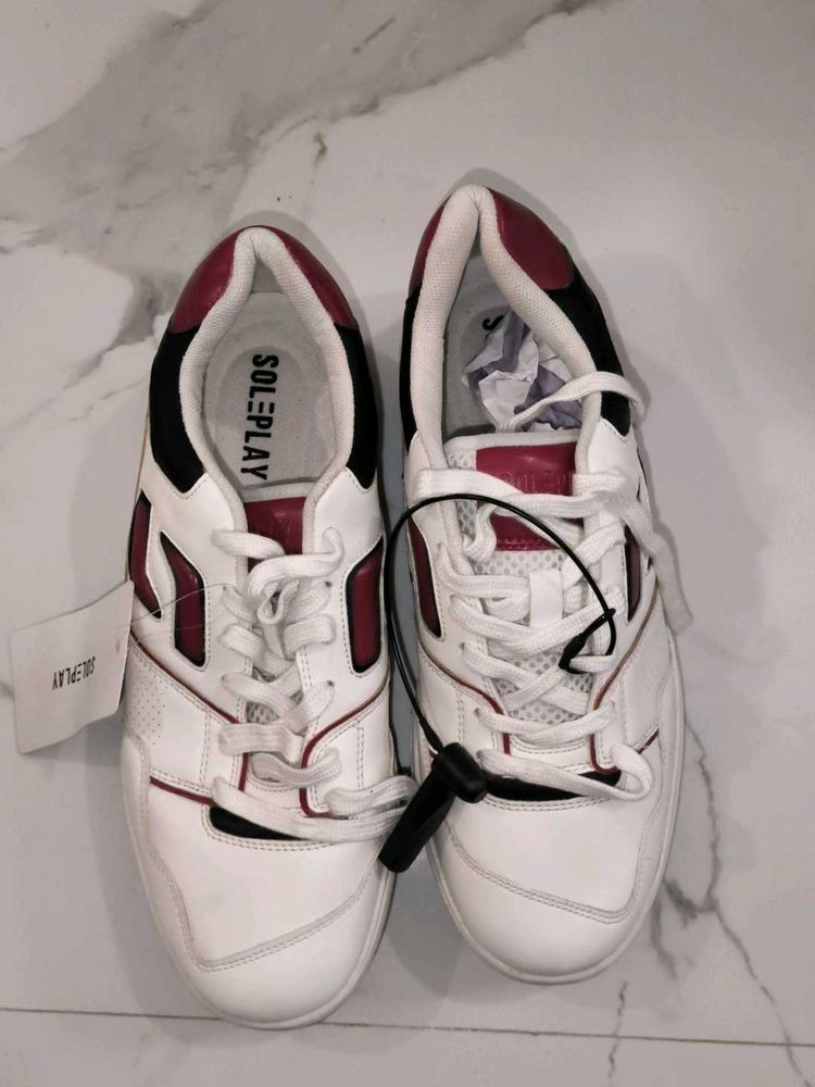 SOLEPLAY Men's White/Red Casual Shoes