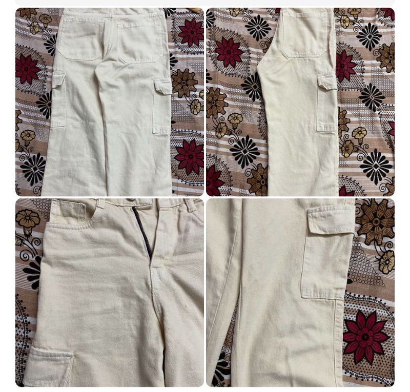 Cream Cargo Pants