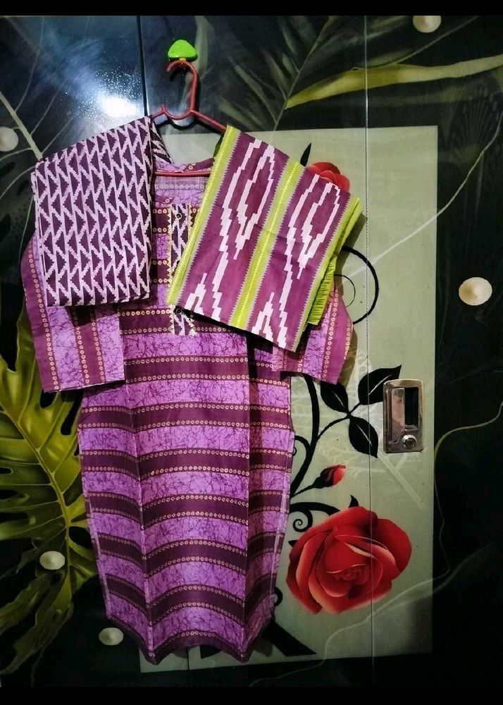unused cotton Beautiful Purple Ethnic Kurta Set