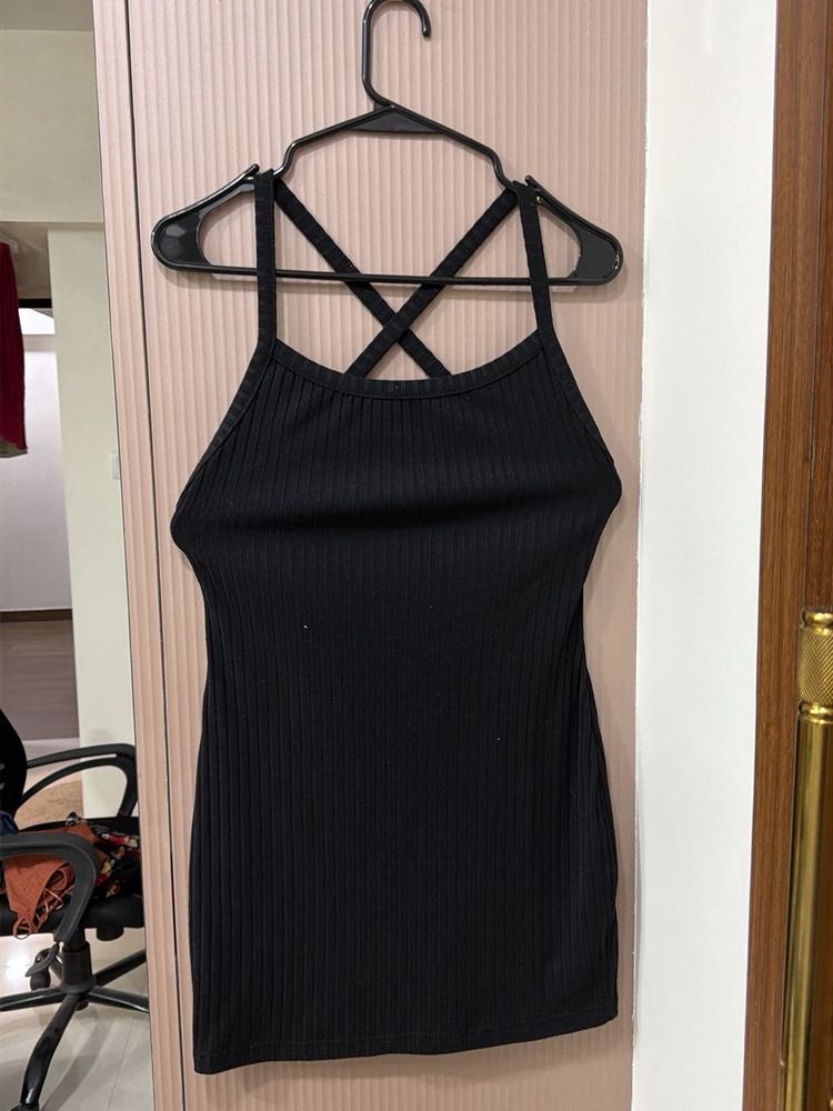 Black Ribbed Bodycon Mini Dress