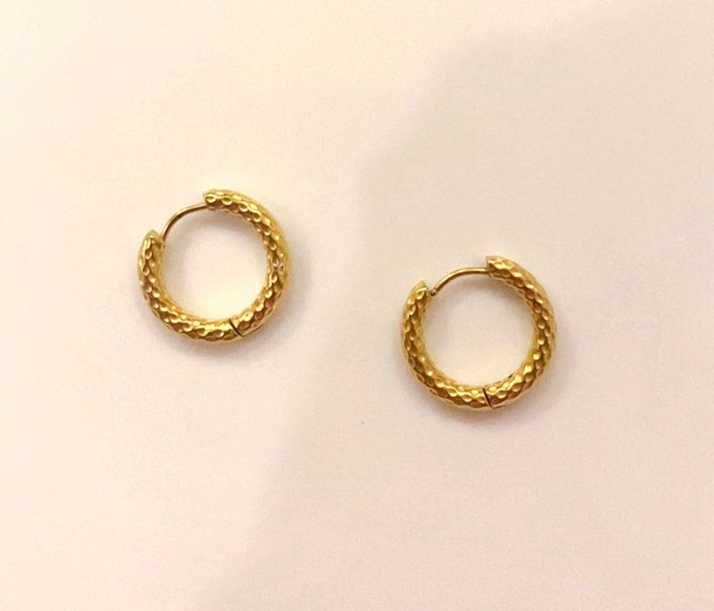 New Textured Gold Hoop Earrings