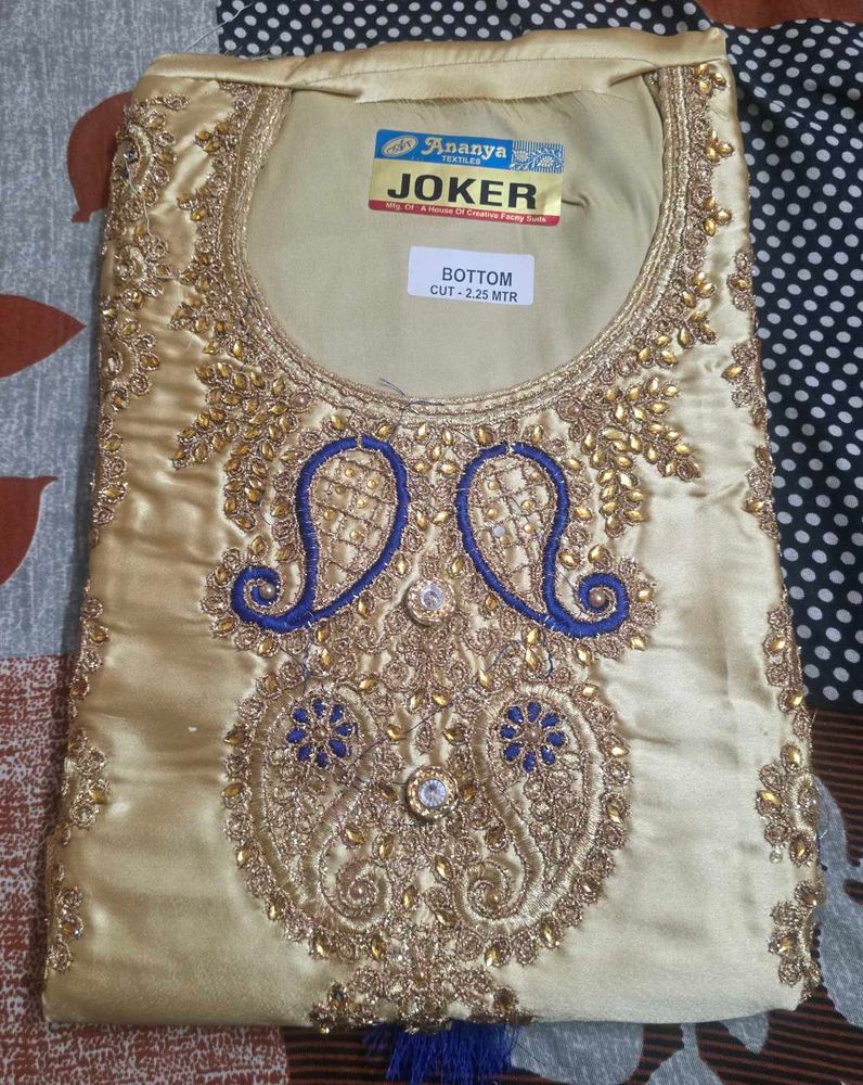 Stone zari and embroidery work Dress Material