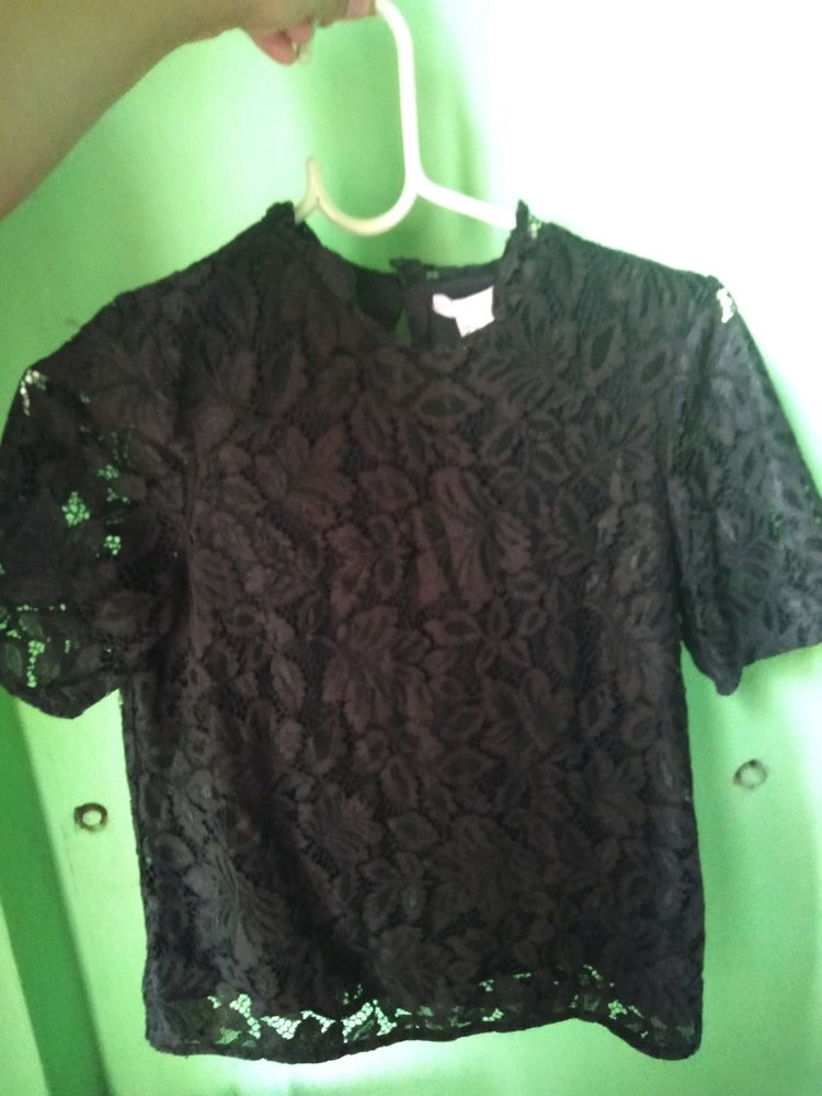 H&amp;M Black Lace Tops