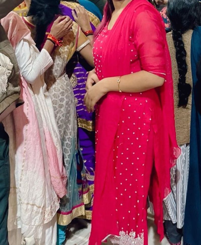 Embellished Magenta Suit