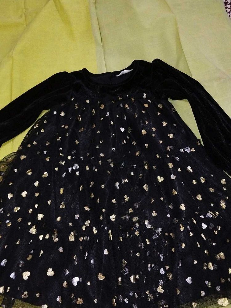 baby party gown with shimmer net outside