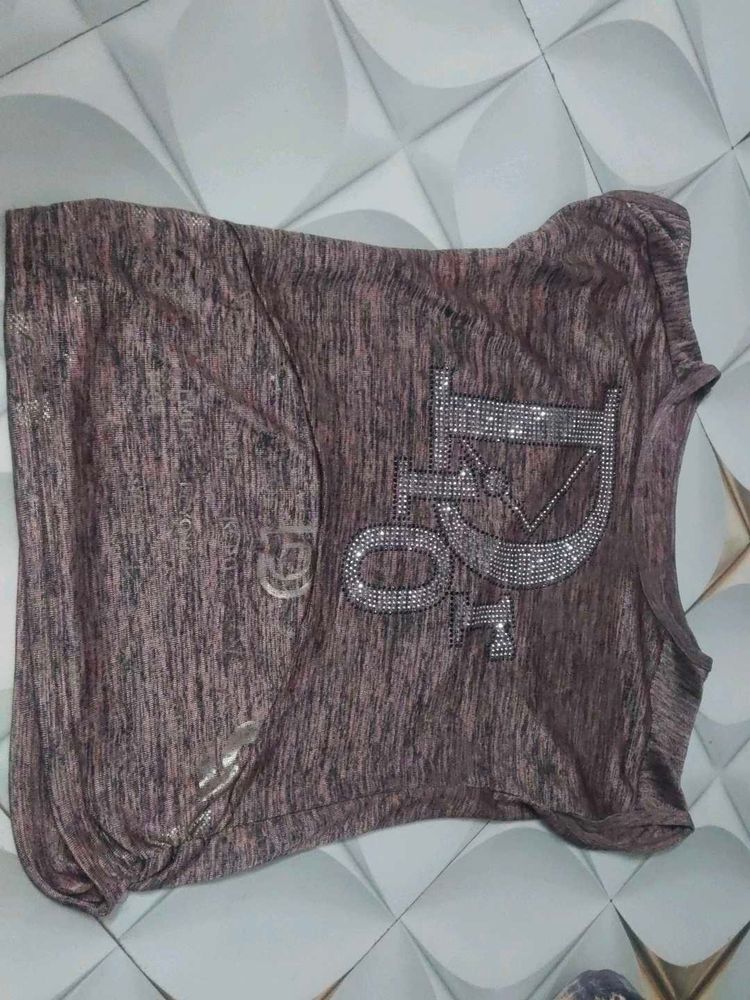 Sparkly Embellished "Dior" Top