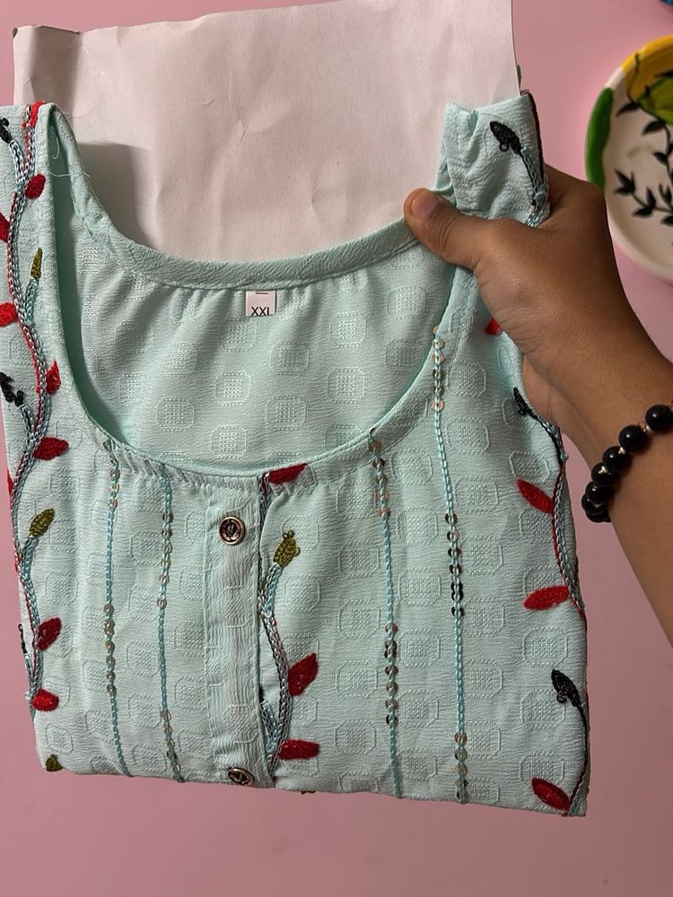 Blue Kurta + Free Gift