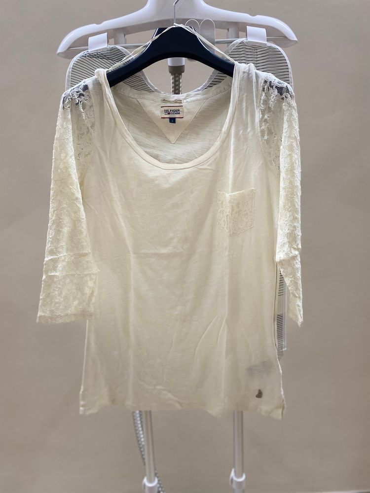 Cream Lace Sleeve Top