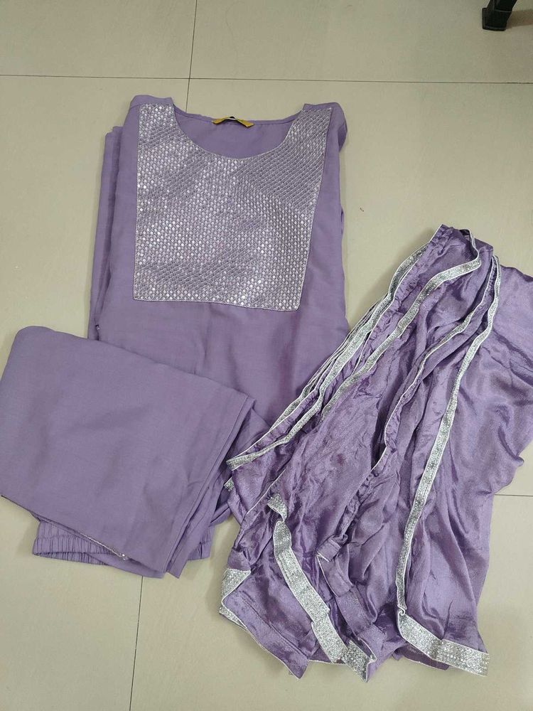 Stylish Purple Kurta Set with Dupatta