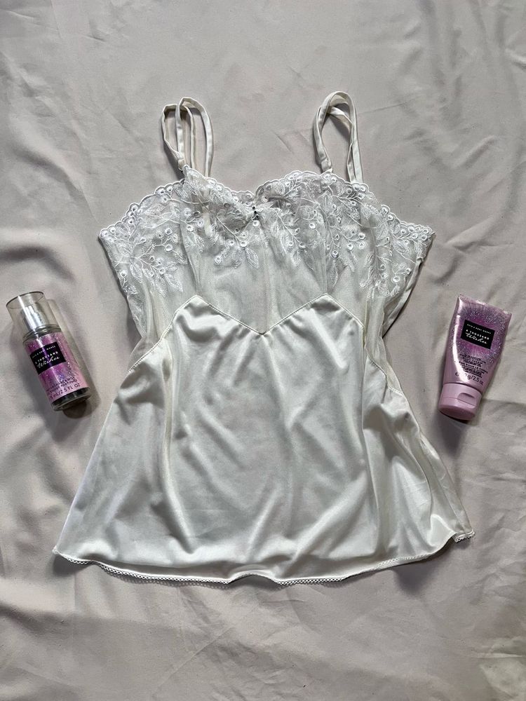 Vintage White Lace Trim Camisole