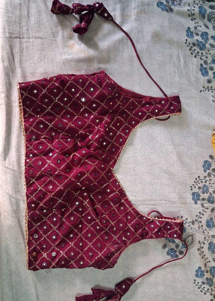 purple Embroidered Blouse