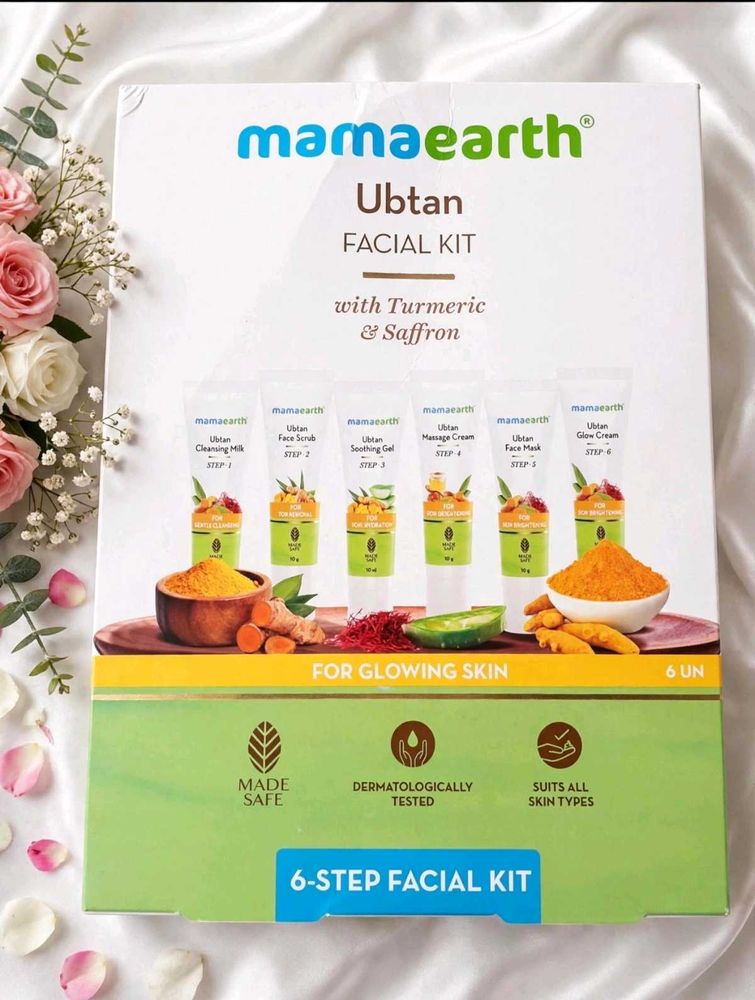 💜 Mamaearth Ubtan Facial Kit - 6 Step - For Skin